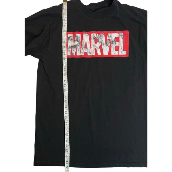 Marvel Distressed Red & White Logo Black T-Shirt Men Size Large Tall Graphic Tee - Picture 9 of 9